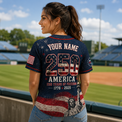 Personalized Liberty Wave 250 Baseball Jersey – Custom Name America Freedom Shirt - GFN01BJ003