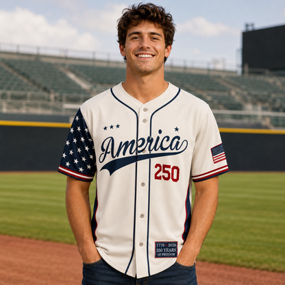 Personalized Freedom Stars 250 Baseball Jersey – Custom Name America Anniversary Shirt - GFN01BJ001