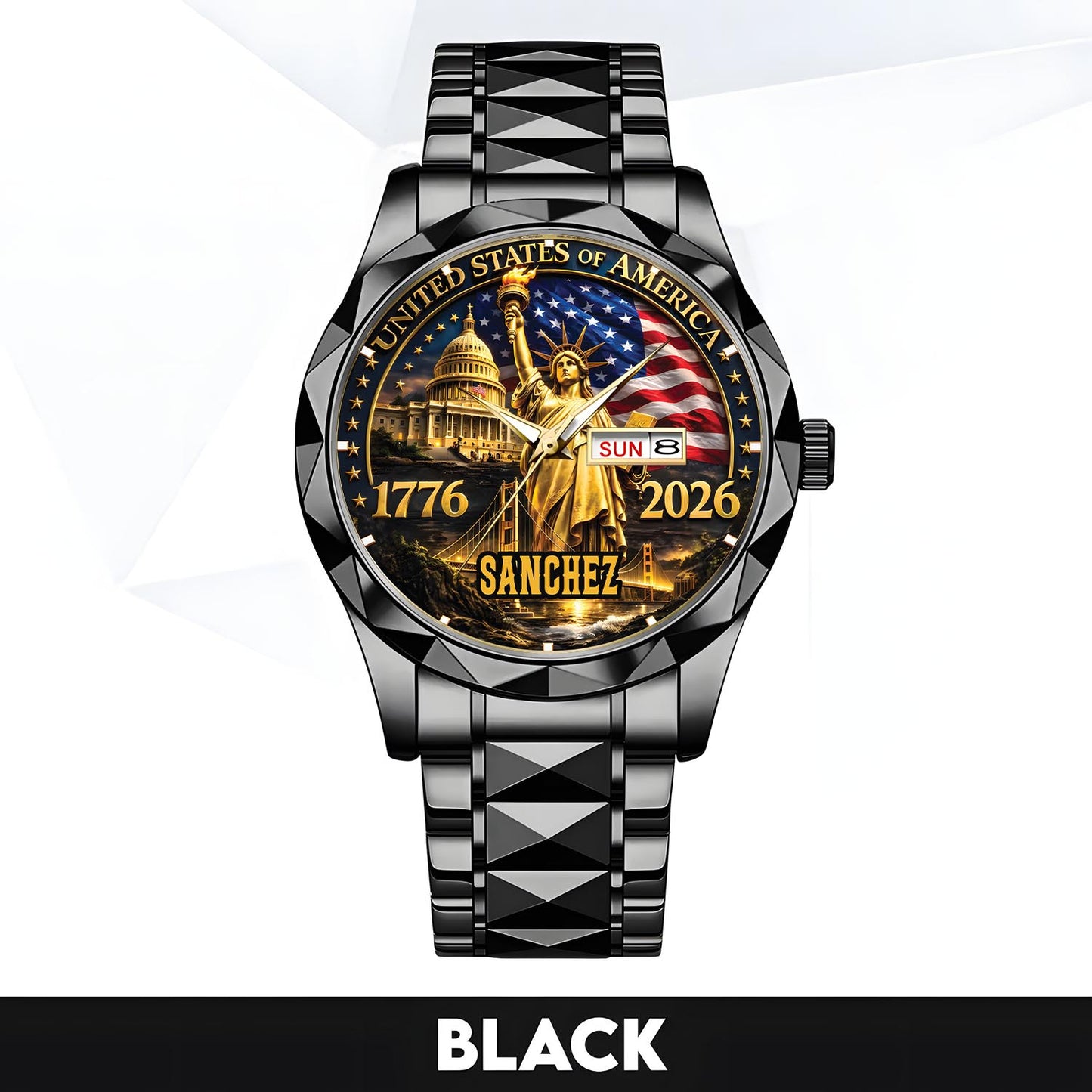 SANCHEZ - TC01WT004 - Liberty Statue & Flag Customized America 250th Anniversary Watch