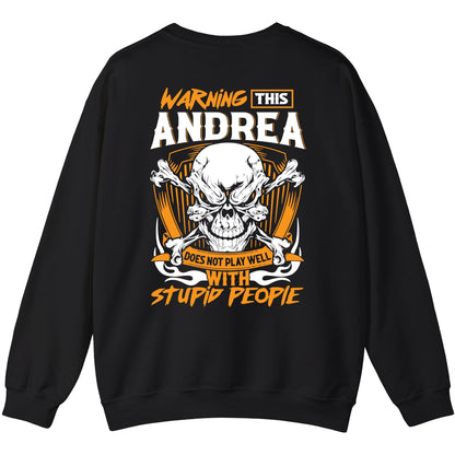 ANDREA - TC01TS003 - Warning This ANDREA Does Not Play Well With Stupid People - Personalized Shirt, Premium Gift for Anniversary