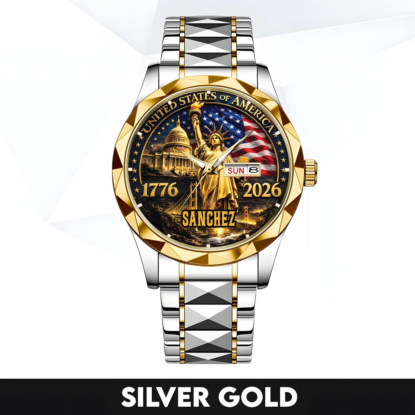SANCHEZ - TC01WT004 - Liberty Statue & Flag Customized America 250th Anniversary Watch