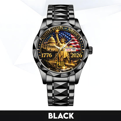 PAUL - TC01WT004 - Liberty Statue & Flag Customized America 250th Anniversary Watch