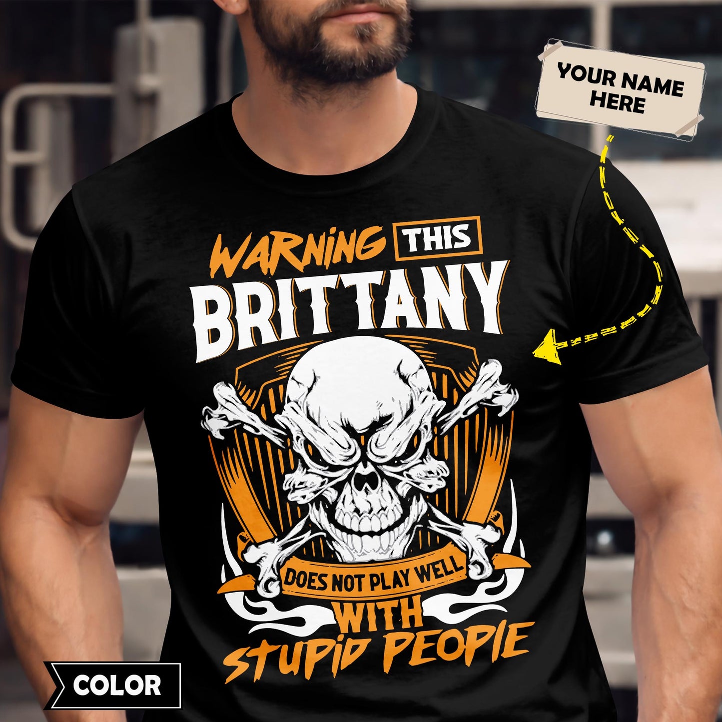 BRITTANY - TC01TS003 - Warning This BRITTANY Does Not Play Well With Stupid People - Personalized Shirt, Premium Gift for Anniversary