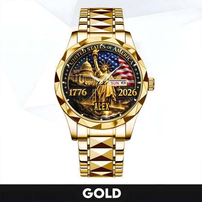 ALEX - TC01WT004 - Liberty Statue & Flag Customized America 250th Anniversary Watch