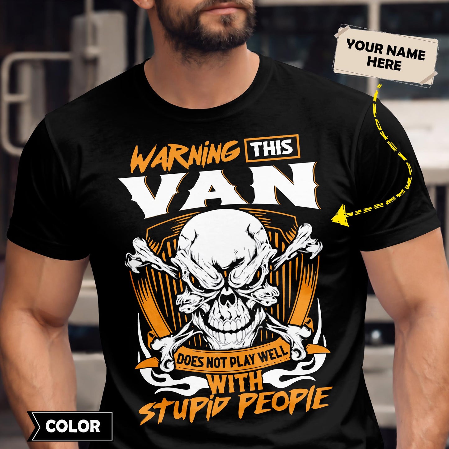 VAN - TC01TS003 - Warning This VAN Does Not Play Well With Stupid People - Personalized Shirt, Premium Gift for Anniversary