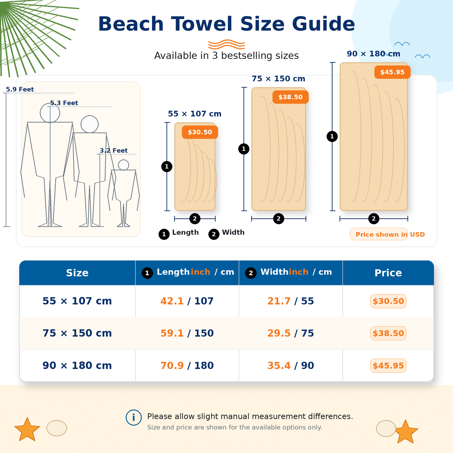 Personalized Coastal Stripe Beach Towel – Custom Name Quick-Dry Summer Towel