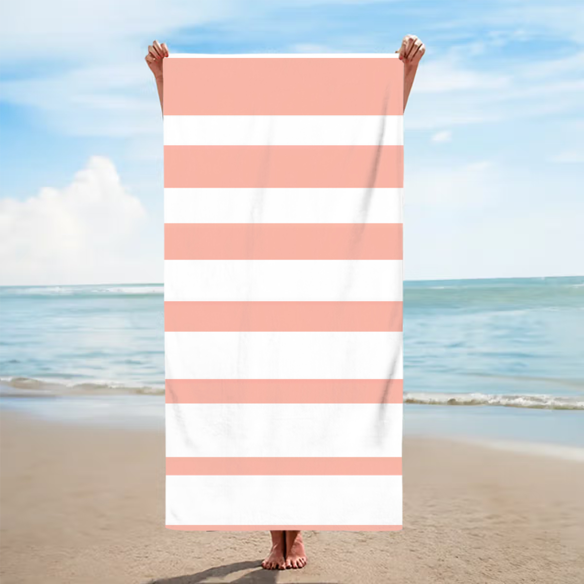 Personalized Classic Stripe Quick-Dry Beach Towel – Oversized Summer Gift