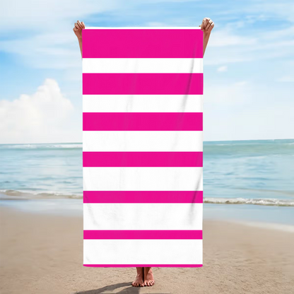 Personalized Classic Stripe Quick-Dry Beach Towel – Oversized Summer Gift