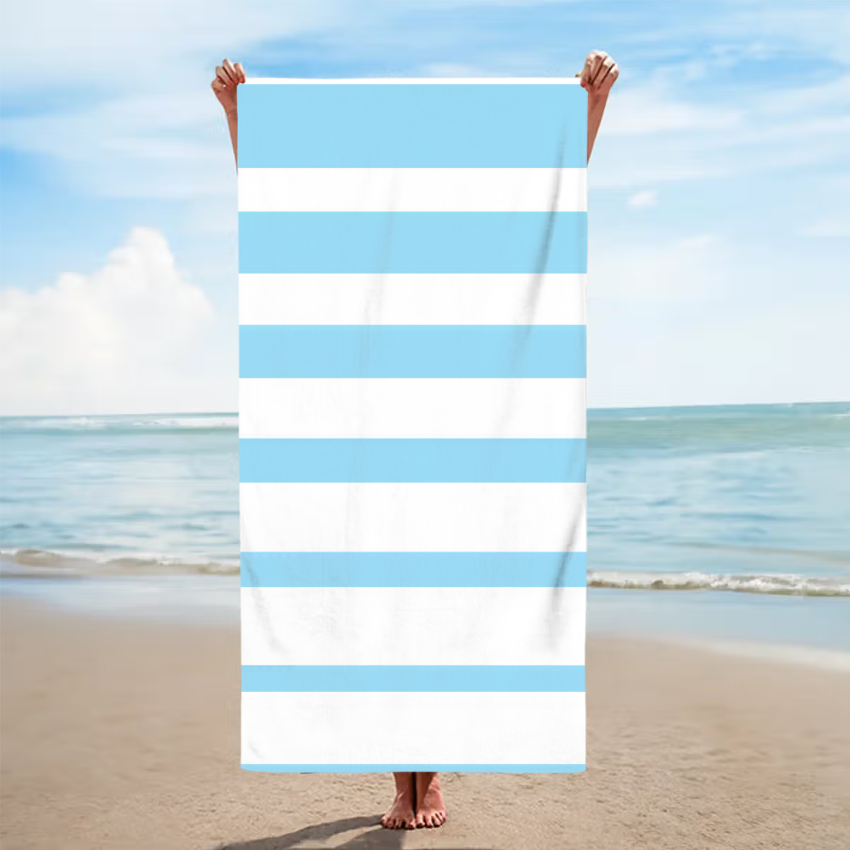 Personalized Classic Stripe Quick-Dry Beach Towel – Oversized Summer Gift