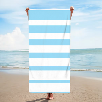 Personalized Classic Stripe Quick-Dry Beach Towel – Oversized Summer Gift