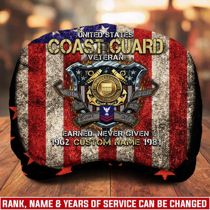 Custom U.S. Coast Guard Jeff Cap –  Patriot Shield Design