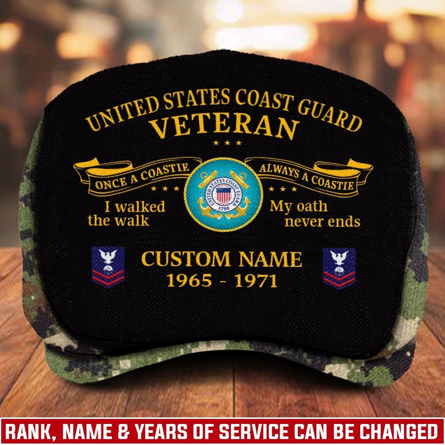 Custom U.S. Coast Guard Jeff Cap –  Heritage Oath Emblem