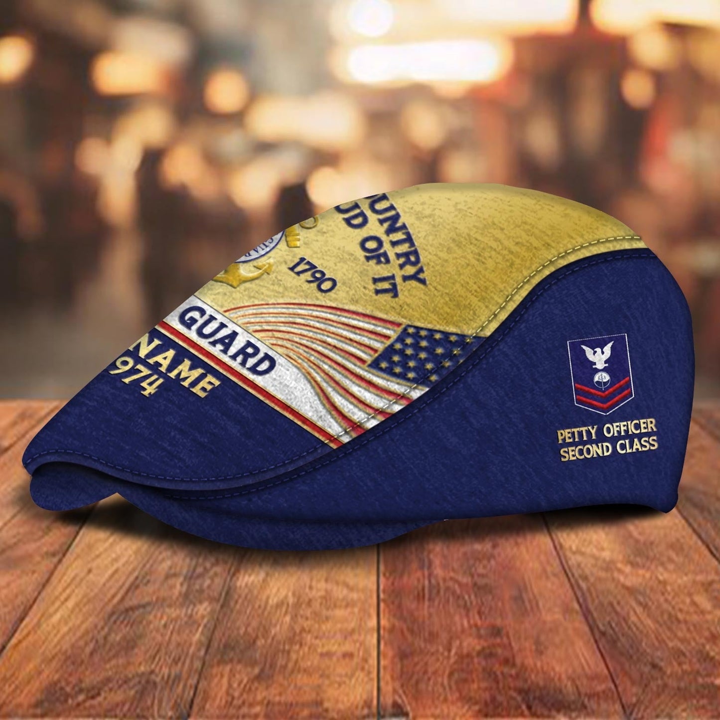 Custom U.S. Coast Guard Jeff Cap –  Heritage Flag Emblem
