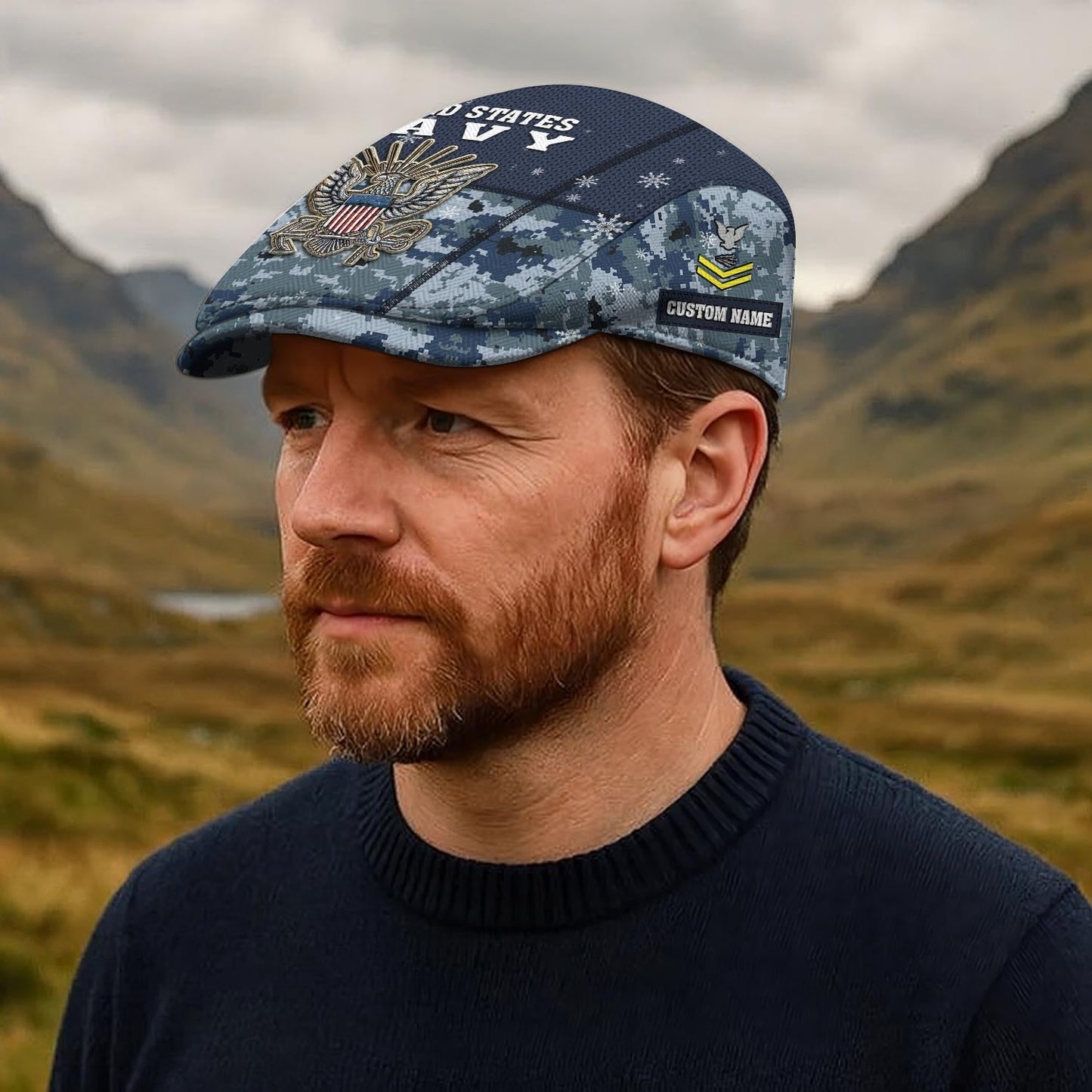 Custom U.S. Navy Jeff Cap –  Digital Camo Badge