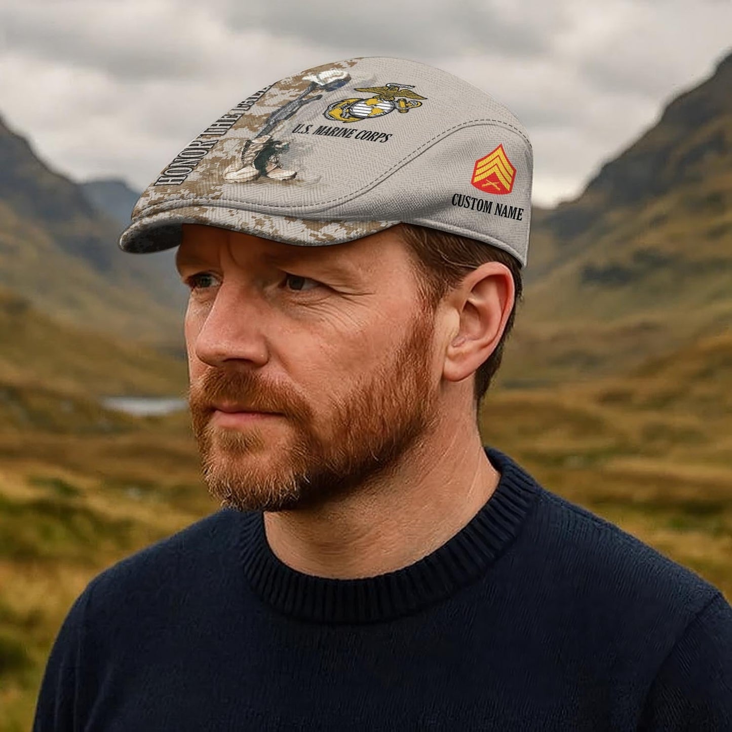 Custom U.S. Marine Corps Jeff Cap – Honor The Fallen Camo Tribute Cap