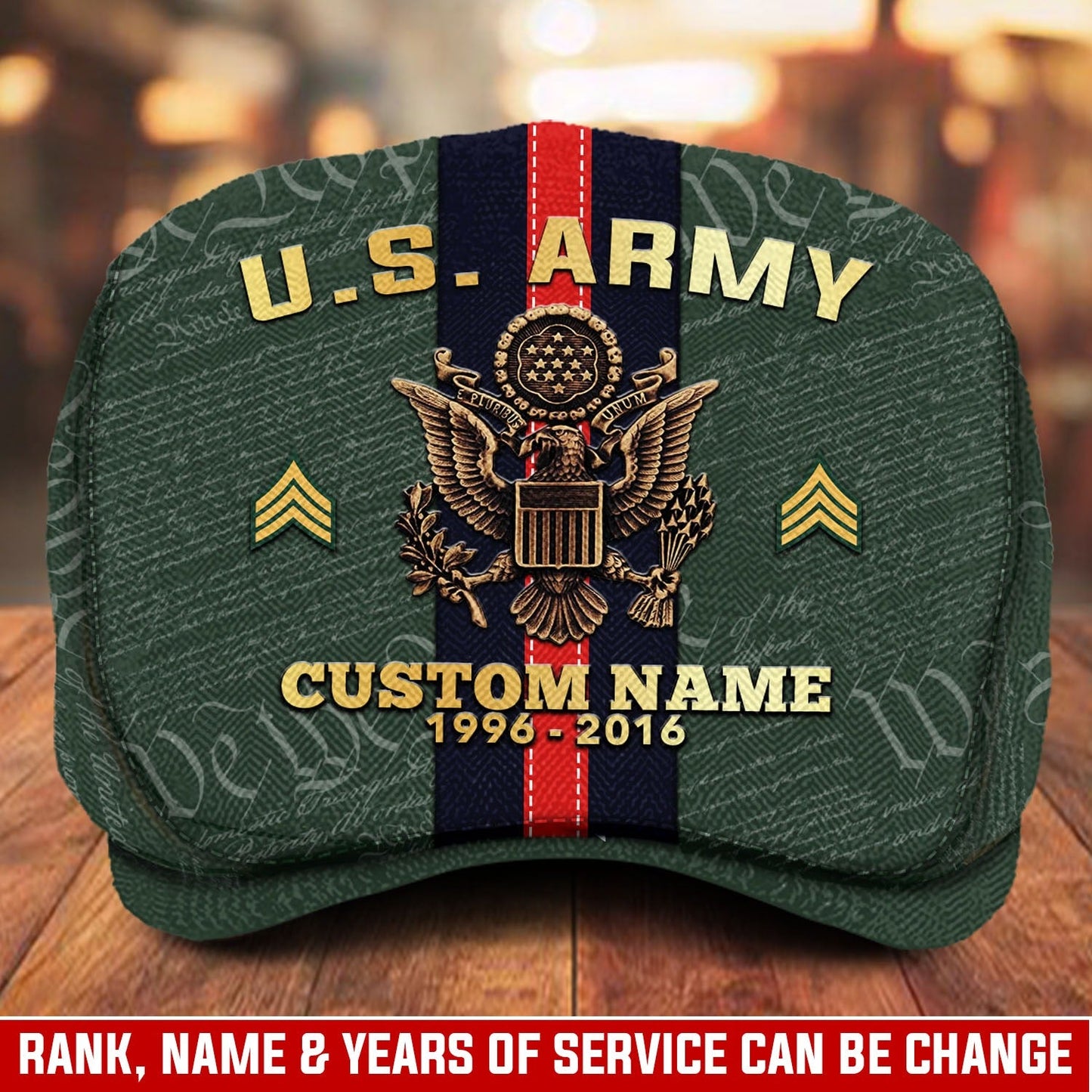 Custom U.S. Army Jeff Cap –  Stripe Eagle Cap