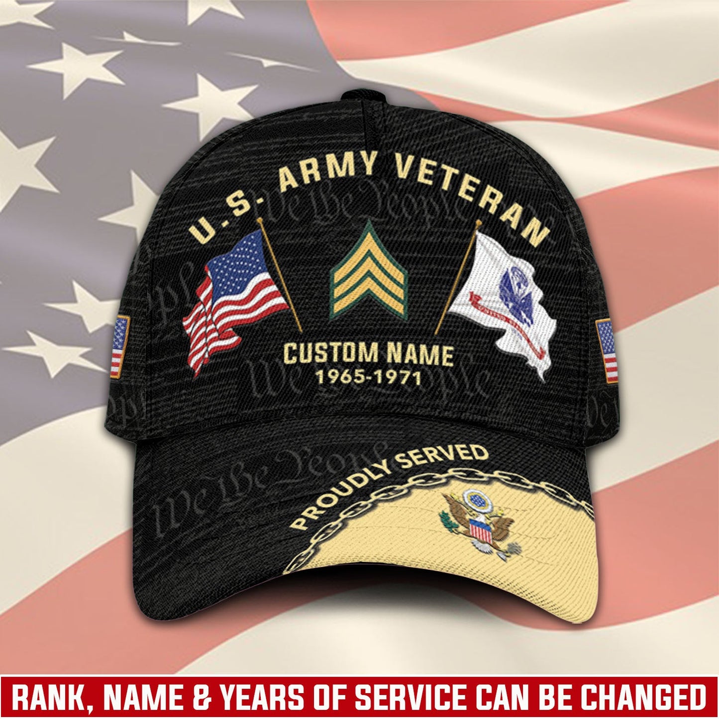 US Army – Classic Cap – Proudly Served - Flag
