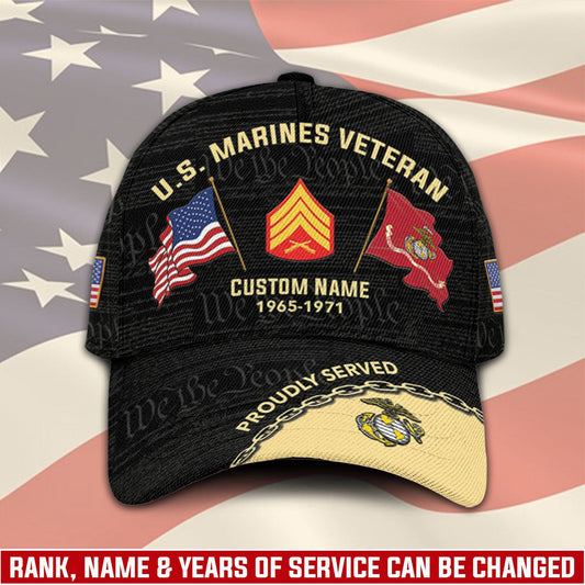 US Marine Corps – Classic Cap – Proudly Served - Flag