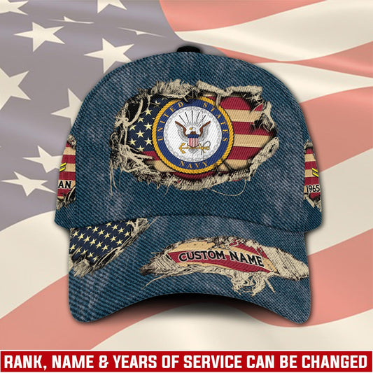 US Navy – Classic Cap – Distressed Denim Print
