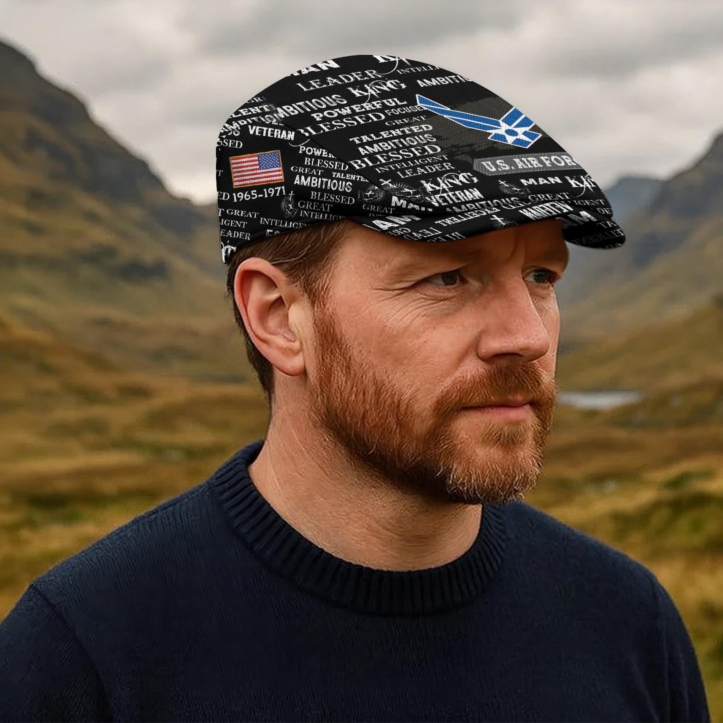 Custom U.S. Air Force Jeff Cap – Anchor & Motto Typography Design