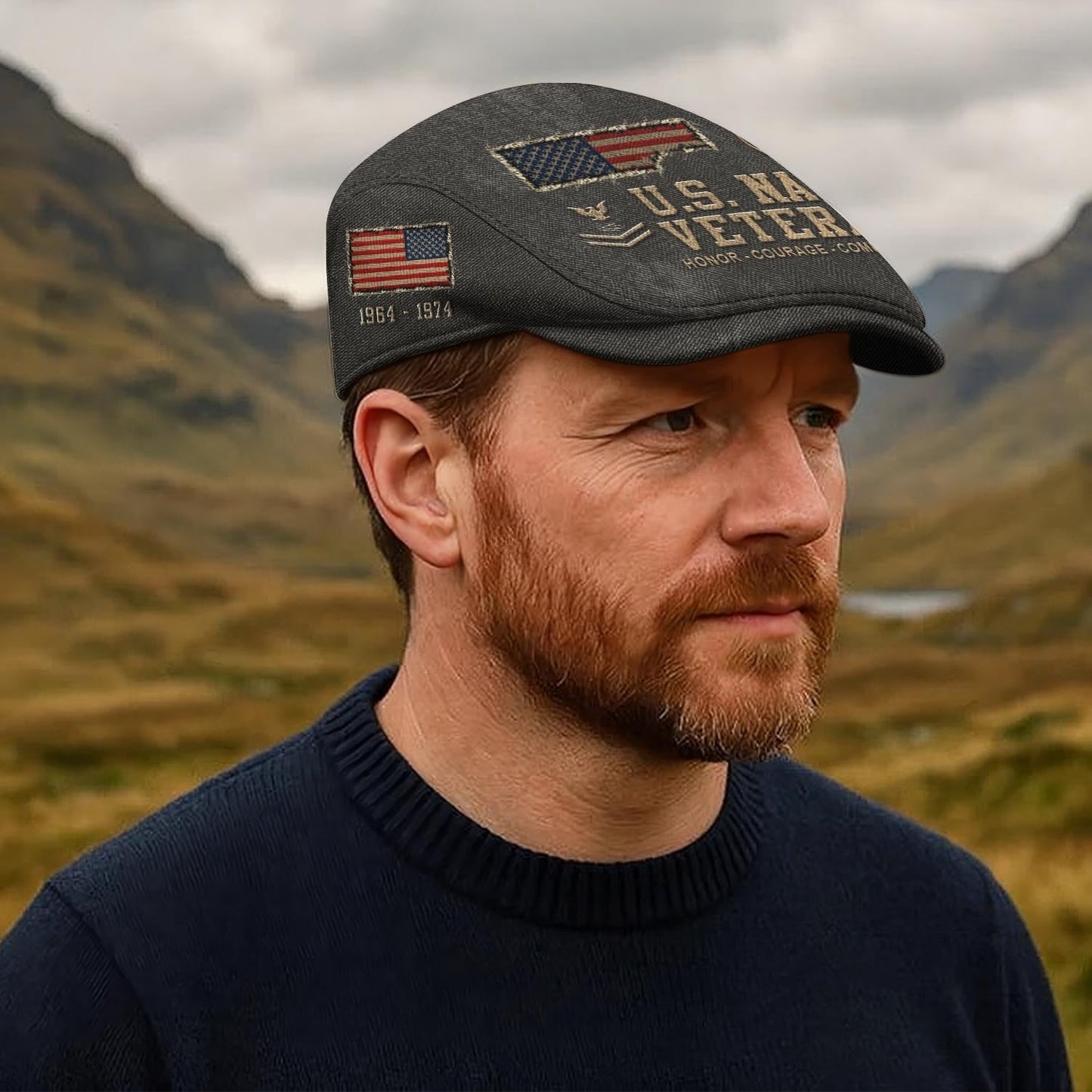 Custom U.S. Navy Jeff Cap –  Denim Patch Cap