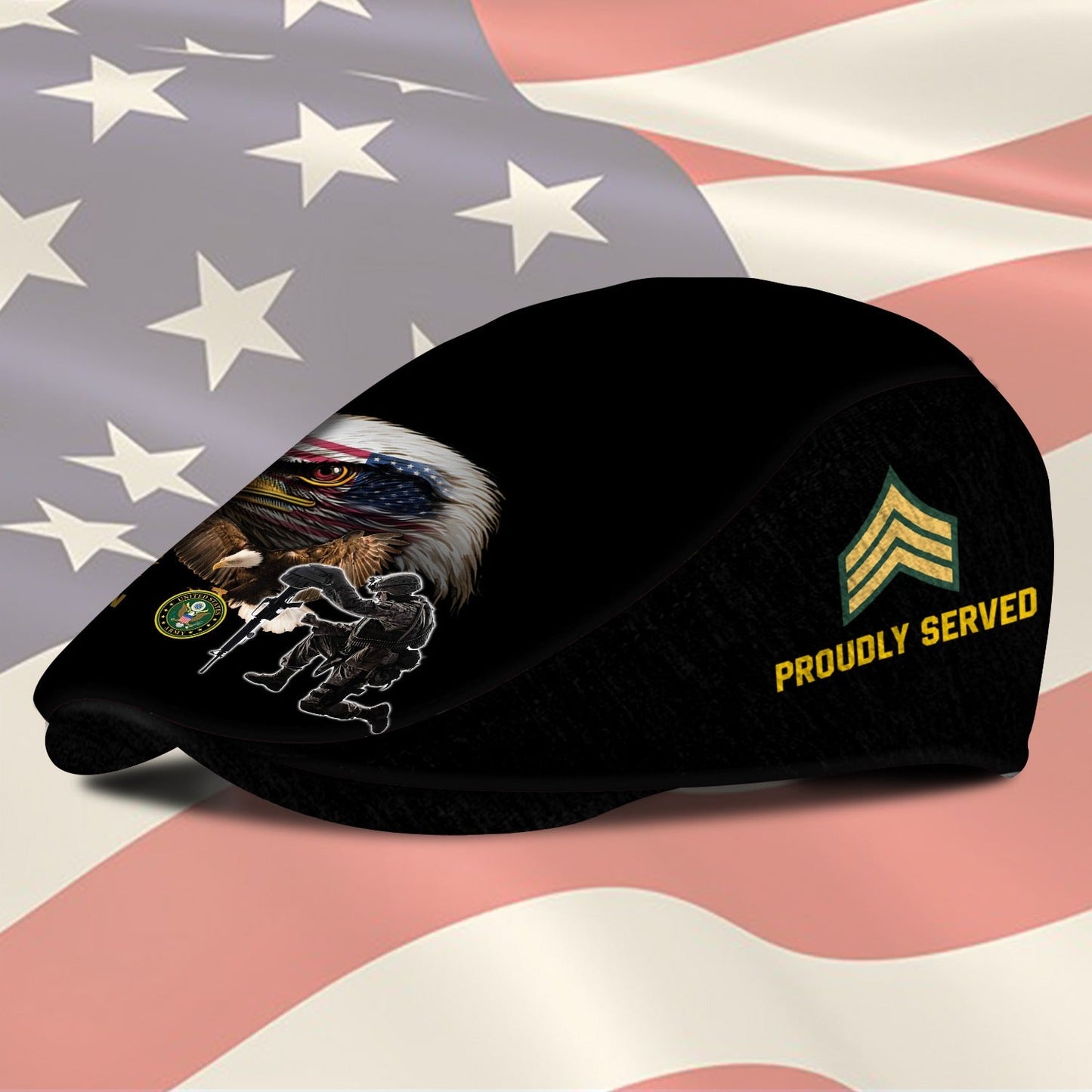 Custom U.S. Army Jeff Cap – Bald Eagle Design