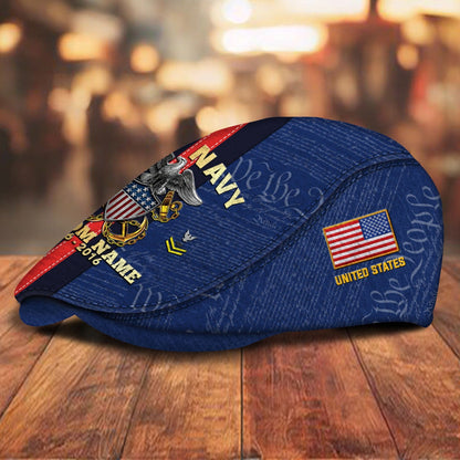 Custom U.S. Navy Jeff Cap –  Stripe Eagle Cap
