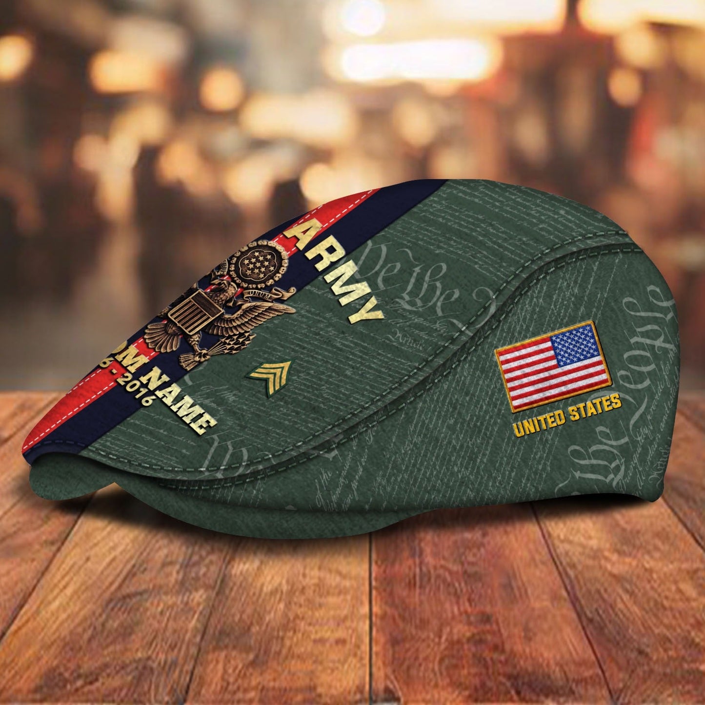Custom U.S. Army Jeff Cap –  Stripe Eagle Cap