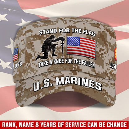 US Marine Corps – Military Cap - STAND FOR THE FLAG TAKE A KNEE FOR THE FALLEN