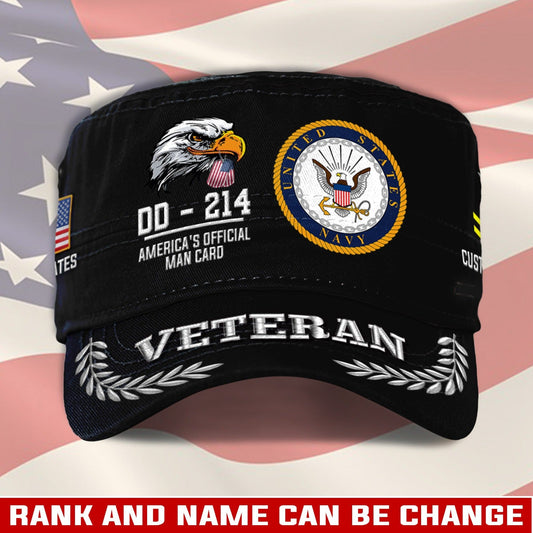 US Navy – Military Cap - U.S. Veteran Eagle Emblem Cap