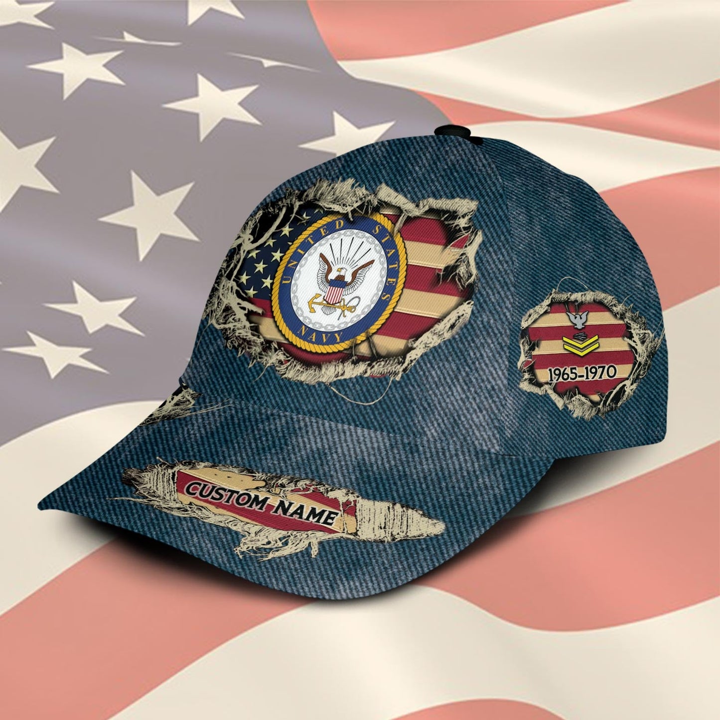 US Navy – Classic Cap – Distressed Denim Print