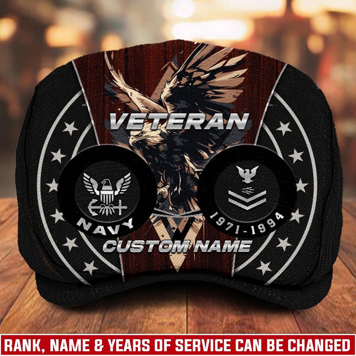 Custom U.S. Navy Jeff Cap –  Eagle Star Circle Design