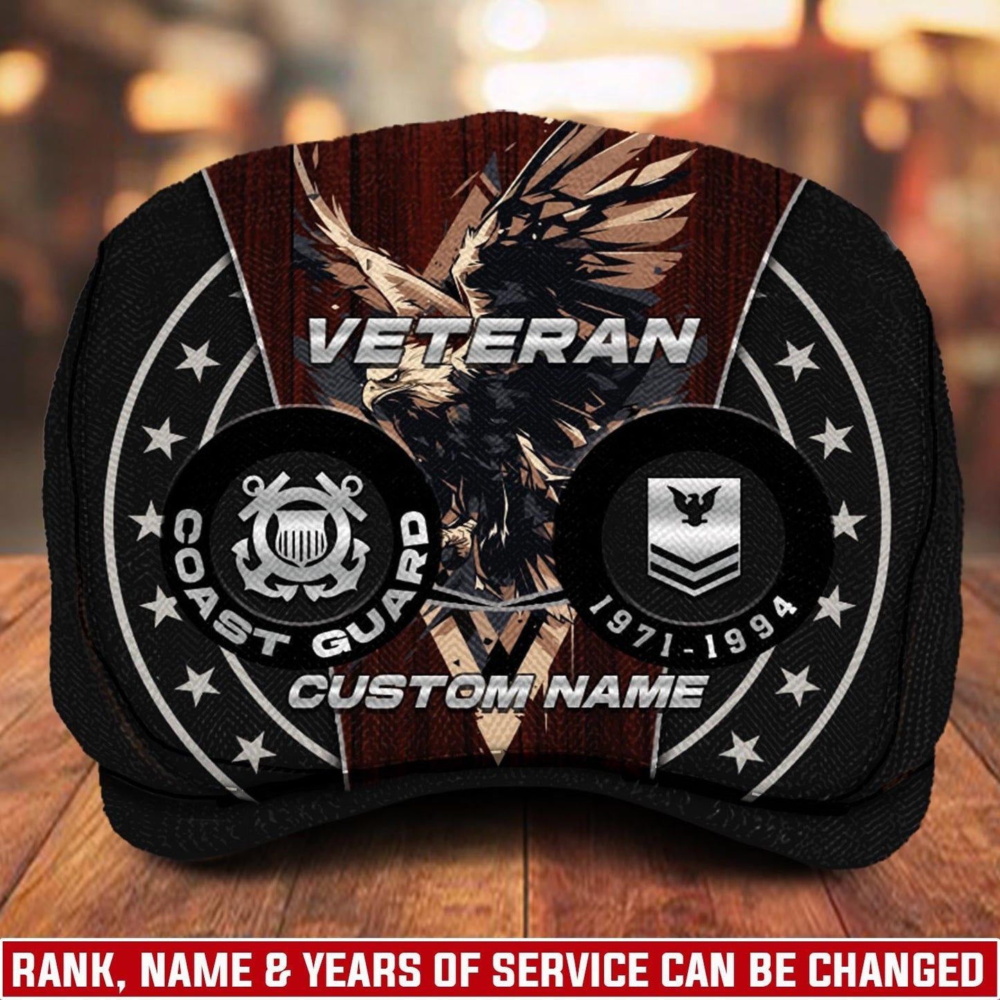 Custom U.S. Coast Guard Jeff Cap – Eagle Star Circle Design
