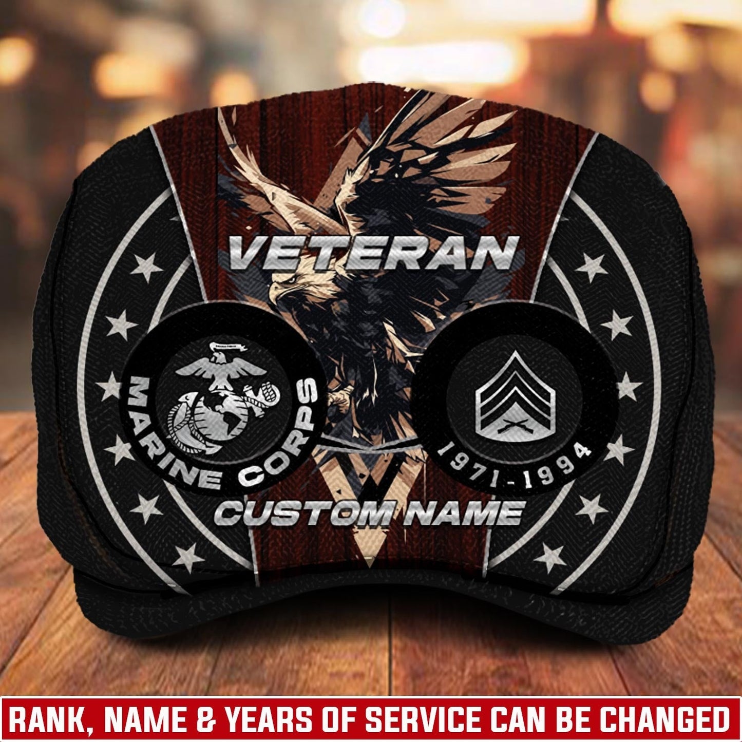 Custom U.S. Marine Corps Jeff Cap – Eagle Star Circle Design