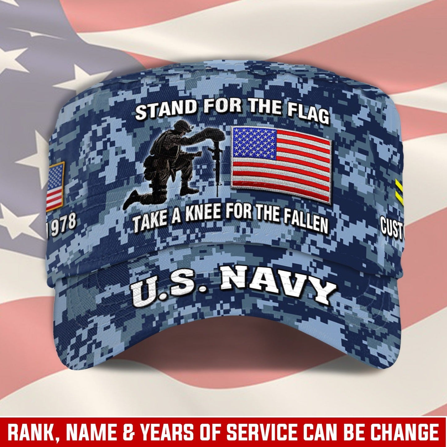 US Navy – Military Cap - STAND FOR THE FLAG TAKE A KNEE FOR THE FALLEN