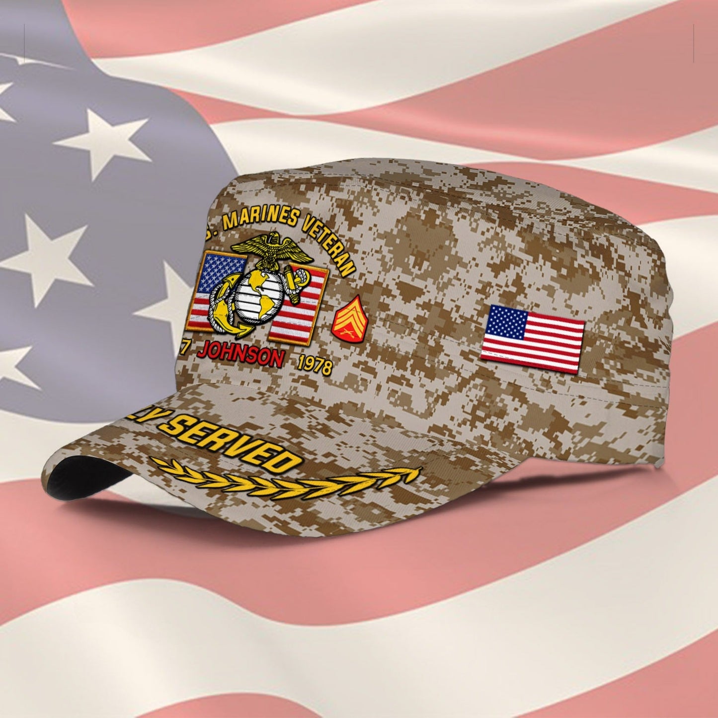 US Marine Corps – Military Cap - Camo Proudly Served