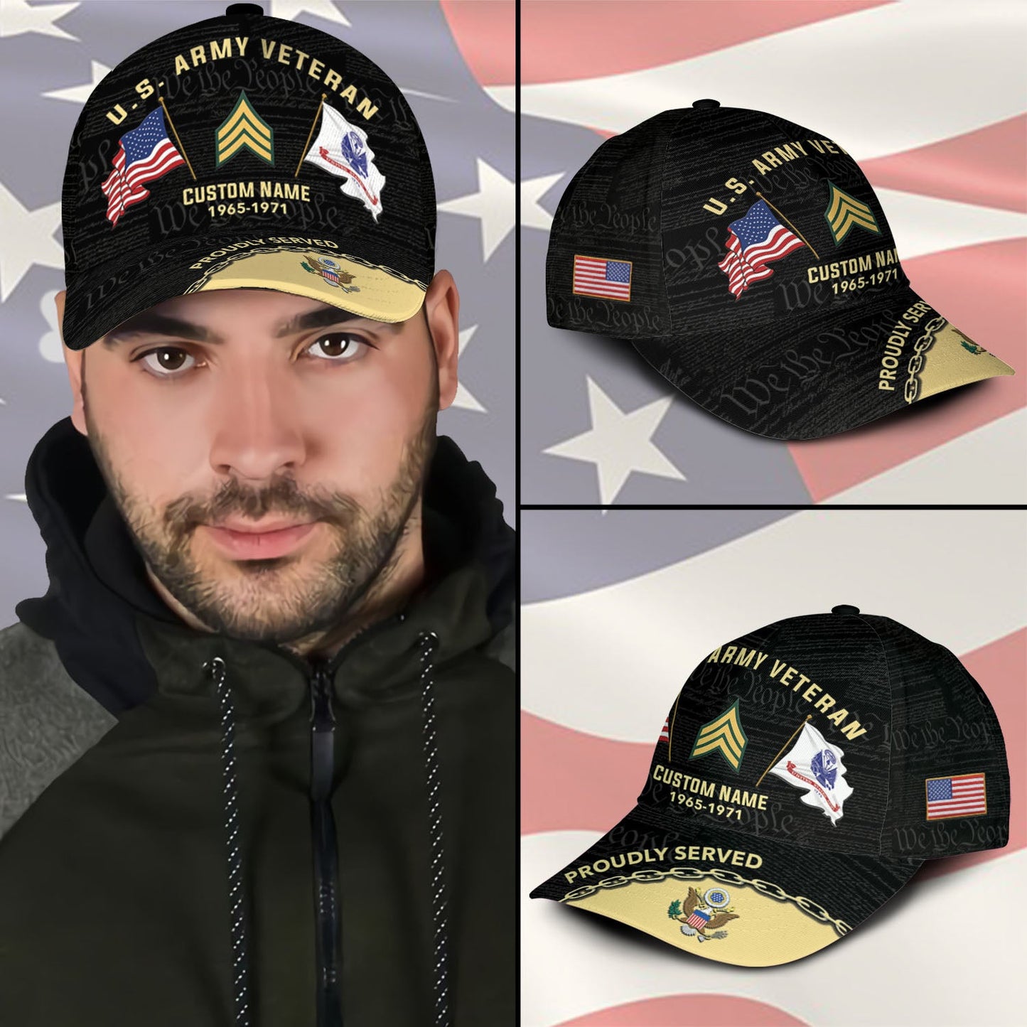 US Army – Classic Cap – Proudly Served - Flag