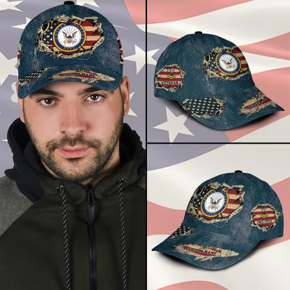 US Navy – Classic Cap – Distressed Denim Print
