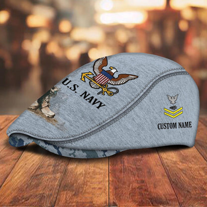 Custom U.S. Navy Jeff Cap –  Honor The Fallen Camo Tribute Cap