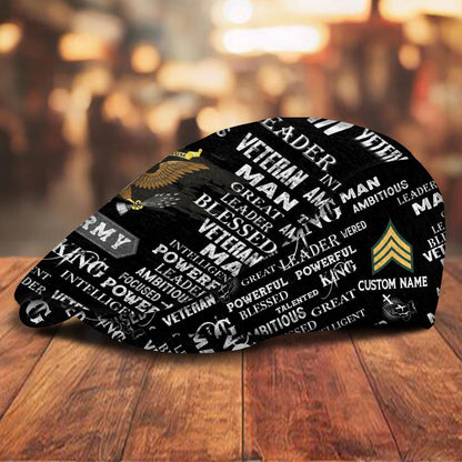 Custom U.S. Army Jeff Cap –  Anchor & Motto Typography Design