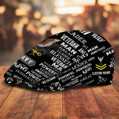 Custom U.S. Navy Jeff Cap –  Anchor & Motto Typography Design