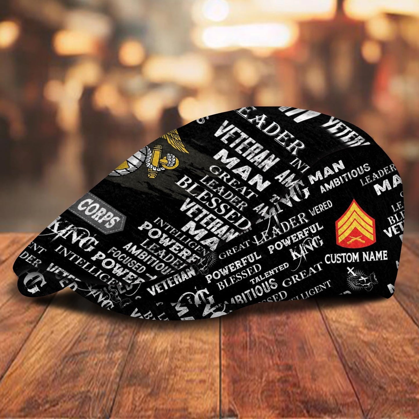Custom U.S. Marine Corps Jeff Cap – Anchor & Motto Typography Design