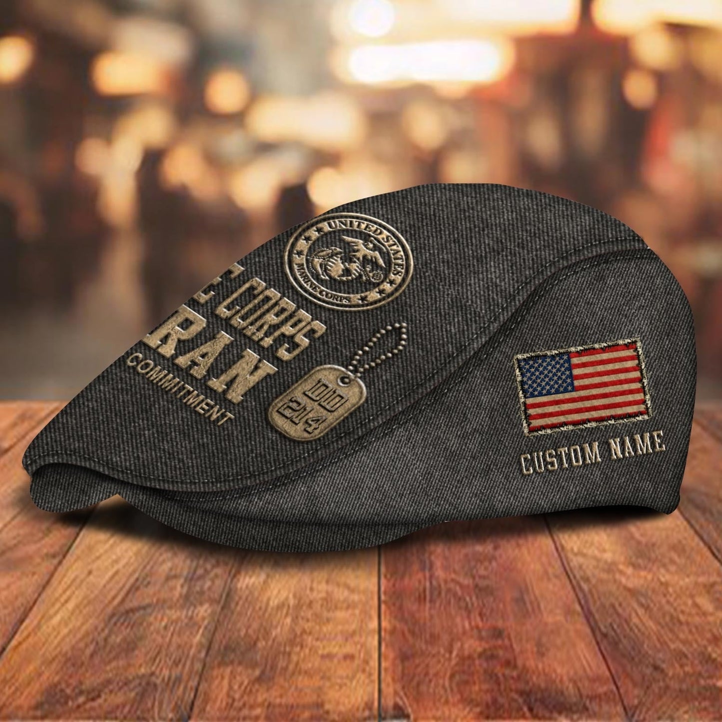 Custom U.S. Marine Corps Jeff Cap – Denim Patch Cap