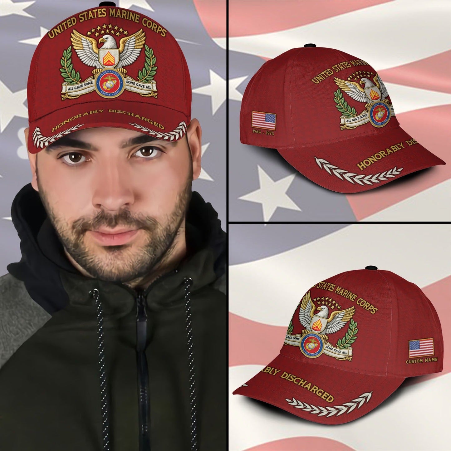 US Marine Corps – Classic Cap – Veteran Red Emblem