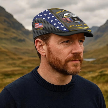 Custom U.S. Army Jeff Cap –  USMC Honor Courage Commitment Veteran Cap