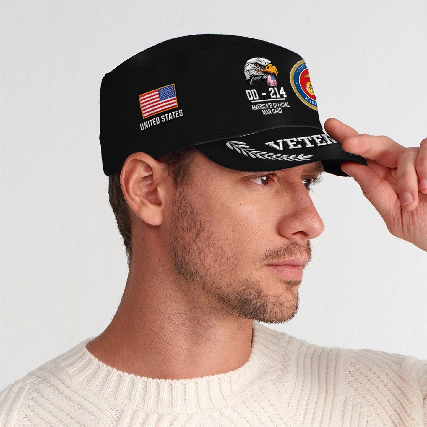 US Marine Corps – Military Cap - U.S. Veteran Eagle Emblem Cap