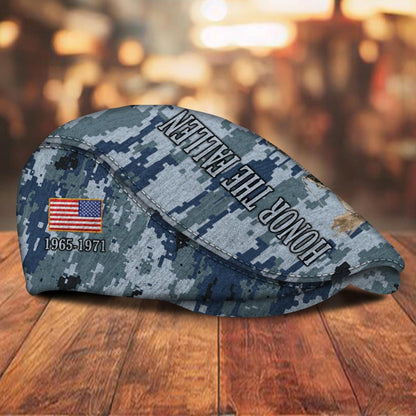 Custom U.S. Navy Jeff Cap –  Honor The Fallen Camo Tribute Cap