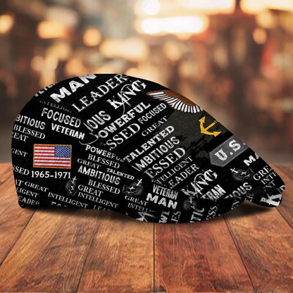 Custom U.S. Navy Jeff Cap –  Anchor & Motto Typography Design