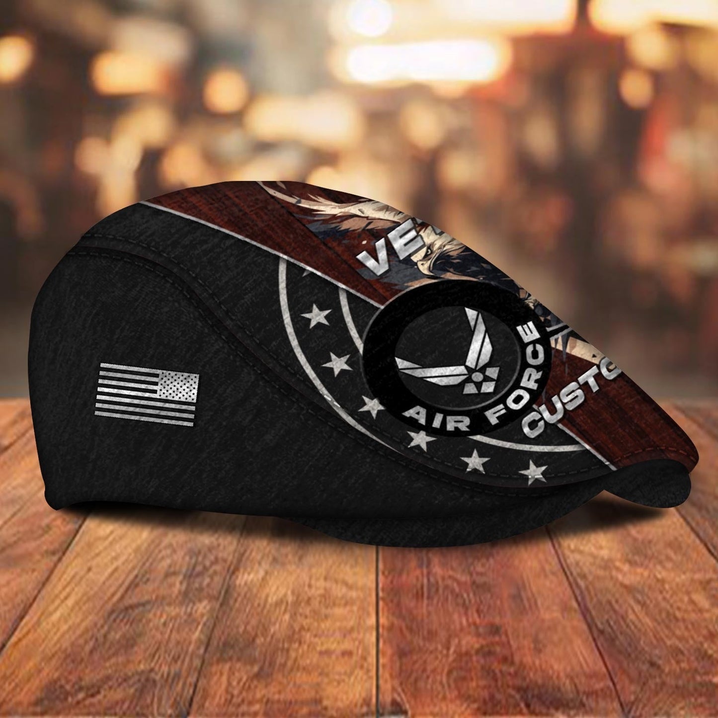 Custom U.S. Air Force Jeff Cap – Eagle Star Circle Design