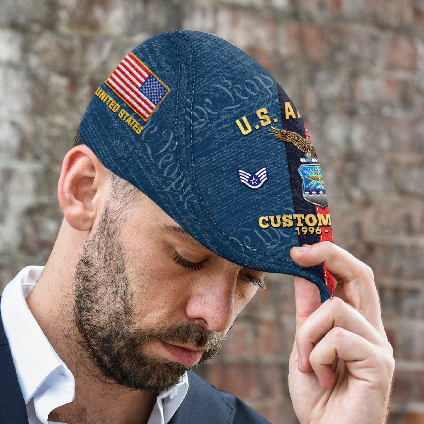 Custom U.S. Air Force Jeff Cap – Stripe Eagle Cap